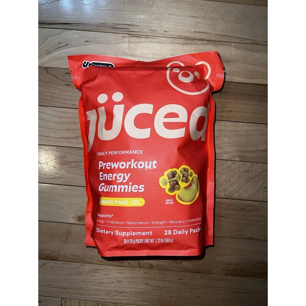 Juced Preworkout Energy Gummies Electric Peach 28 Daily Packs
